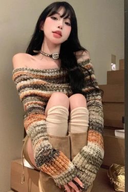 Off Shoulder Cropped Sweater