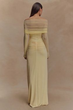 Off Shoulder Cut Out Maxi Dress