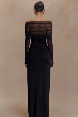 Off Shoulder Cut Out Maxi Dress