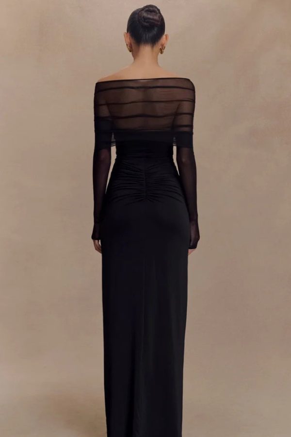 Off Shoulder Cut Out Maxi Dress