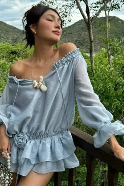 Off Shoulder Ruffled Mini Dress