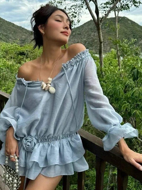 Off Shoulder Ruffled Mini Dress