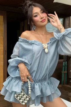 Off Shoulder Ruffled Mini Dress