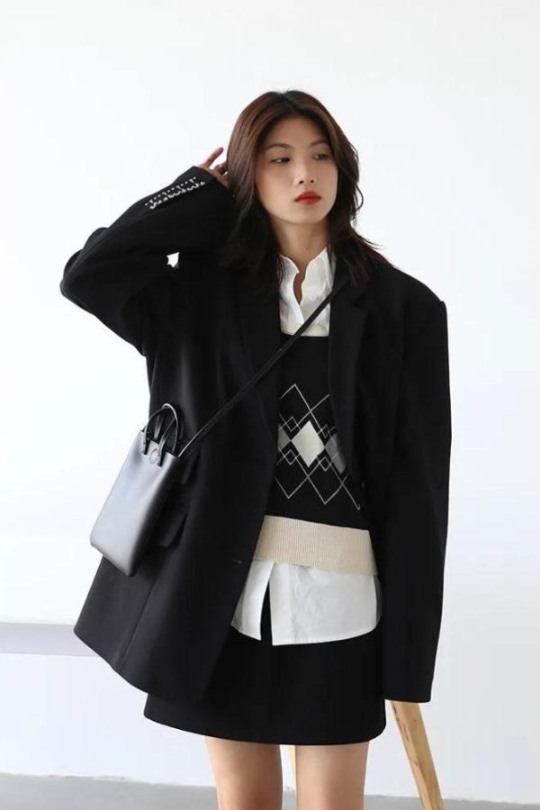 Office Style Wide Shoulder Classy Blazer