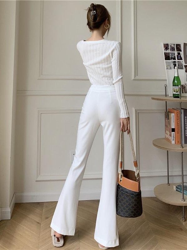 Old Money Hem Split Pants