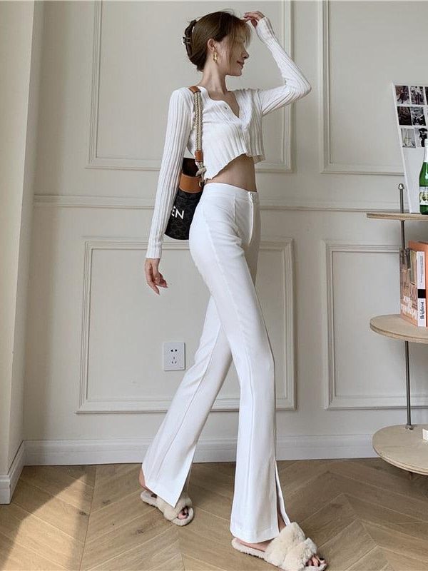 Old Money Hem Split Pants