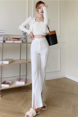 Old Money Hem Split Pants