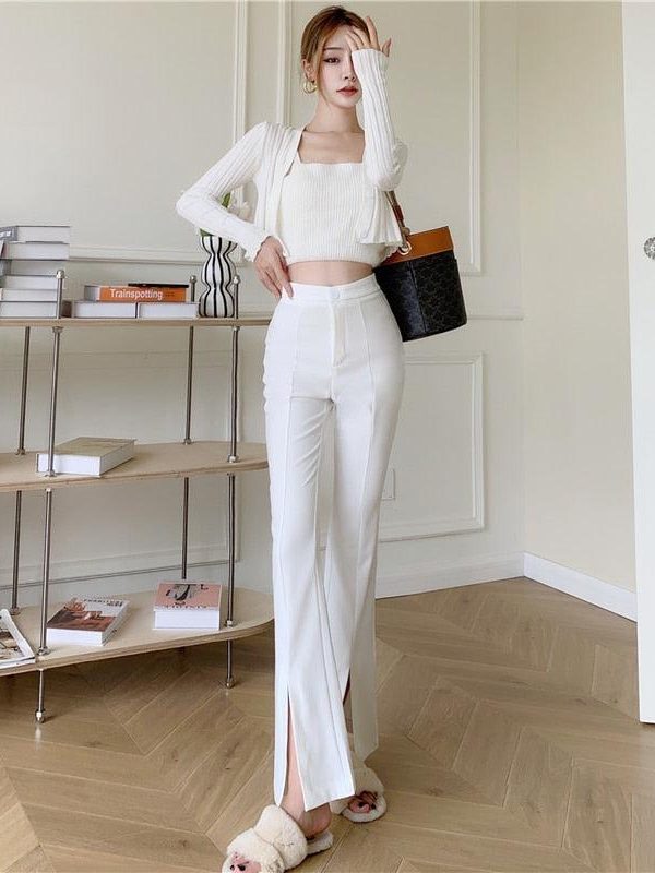 Old Money Hem Split Pants