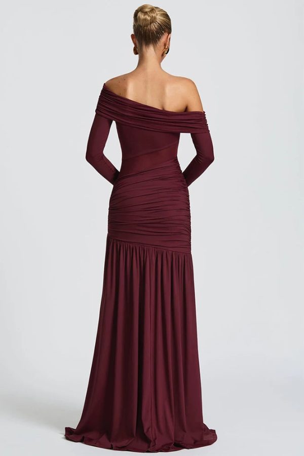One Shoulder High Slit Maxi Dress