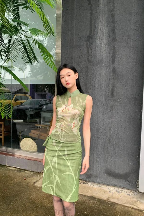 Orchid Top & Midi Skirt Two Piece Set