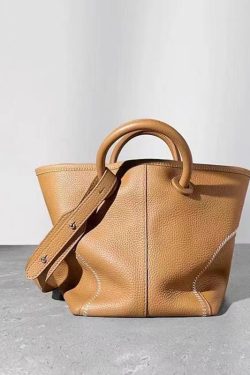 Organic Brown Patchwork Faux Leather Tote Handbag