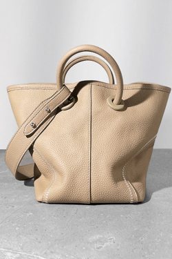 Organic Brown Patchwork Faux Leather Tote Handbag