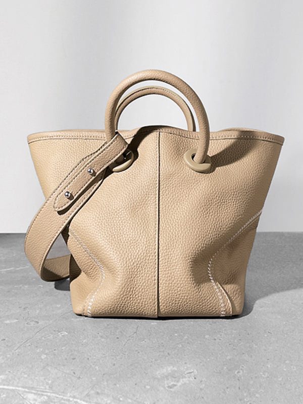 Organic Brown Patchwork Faux Leather Tote Handbag