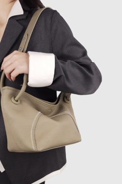 Organic Brown Patchwork Faux Leather Tote Handbag