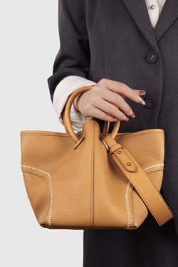 Organic Brown Patchwork Faux Leather Tote Handbag