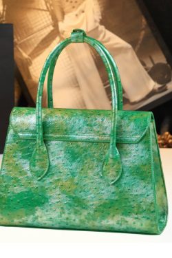 Organic Grass Green Tie Dye Faux Leather Tote Handbag