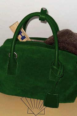 Organic Green Large Capacity Fine Suede Tote Handbag