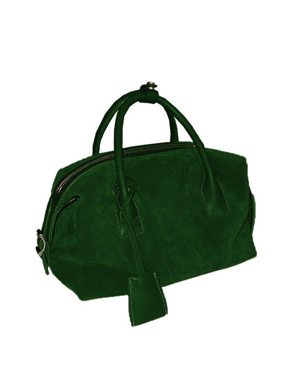 Organic Green Large Capacity Fine Suede Tote Handbag