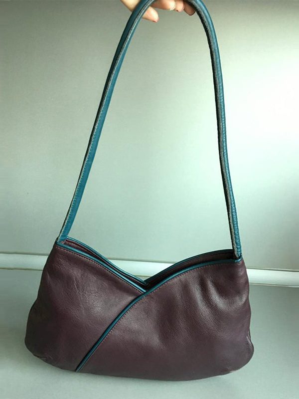 Organic Mulberry Solid Durable Patchwork Faux Leather Shoulder Bags