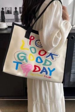 Organic Red Graphic Canvas Large Capacity Satchel Bag Handbag