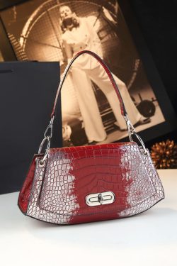 Organic Silver Embossed Calf Leather Satchel Handbag