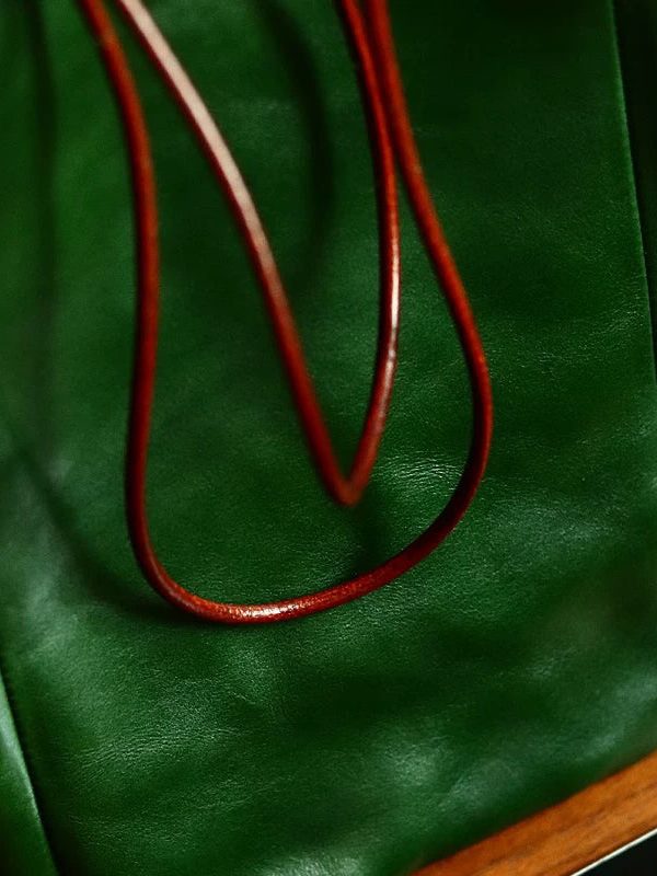Organic Tea Green Large Capacity Faux Leather Bucket Bag