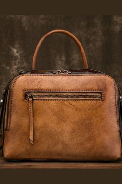 Organic Yellow Brown Floral Paitings Calf Leather Messenger Bag