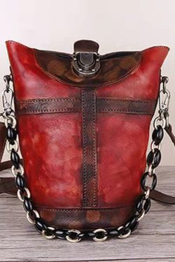 Organic Yellow Manual drip painting Paitings Calf Leather Messenger Bag