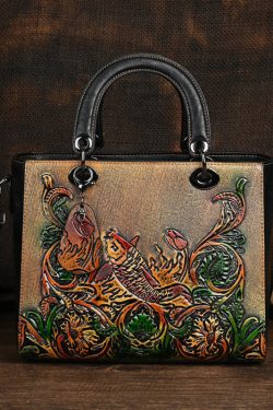 Original Chinese Style Handmade Embossed Tote Bandbag