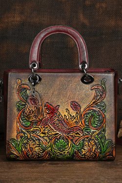 Original Chinese Style Handmade Embossed Tote Bandbag