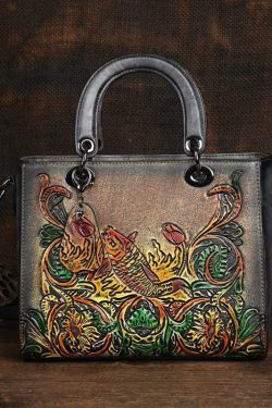 Original Chinese Style Handmade Embossed Tote Bandbag