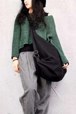 Original cloth bag with multiple backs black simple backpack