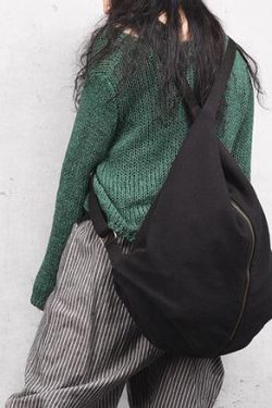 Original cloth bag with multiple backs black simple backpack