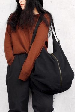 Original cloth bag with multiple backs black simple backpack