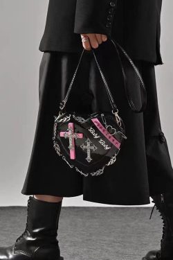Original Cross Design Rivet Heart Messenger Bag