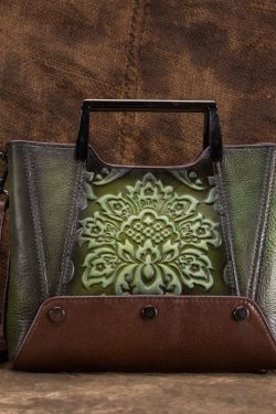 Original Design Black Jacquard Calf Leather Tote Handbag