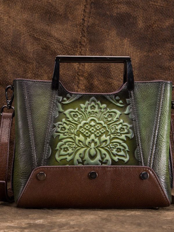 Original Design Black Jacquard Calf Leather Tote Handbag