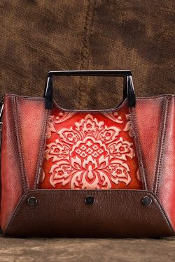 Original Design Black Jacquard Calf Leather Tote Handbag