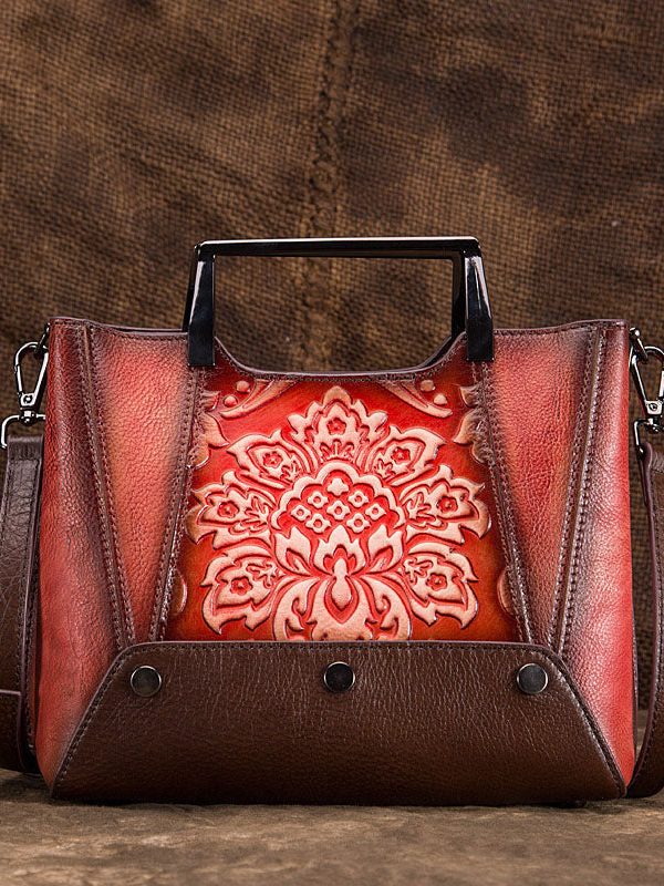 Original Design Black Jacquard Calf Leather Tote Handbag