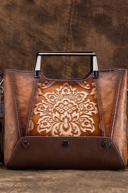 Original Design Black Jacquard Calf Leather Tote Handbag