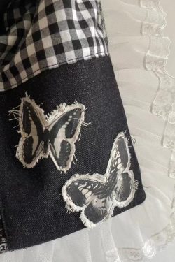 Original Design Black Lace Ruffles Patchwork Canvas Satchel Handbag