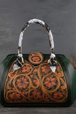 Original Design Black Print Calf Leather Tote Handbag