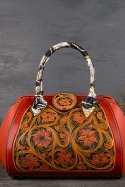 Original Design Black Print Calf Leather Tote Handbag