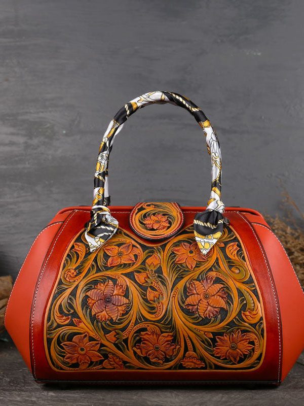 Original Design Black Print Calf Leather Tote Handbag