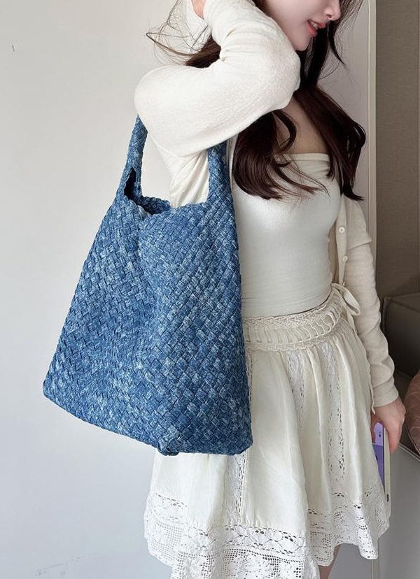 Original Design Blue Denim Large Capacity Shoulder Bag