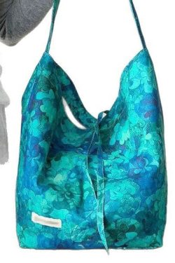 Original Design Blue Print Large Capacity Canvas Shoulder Bag