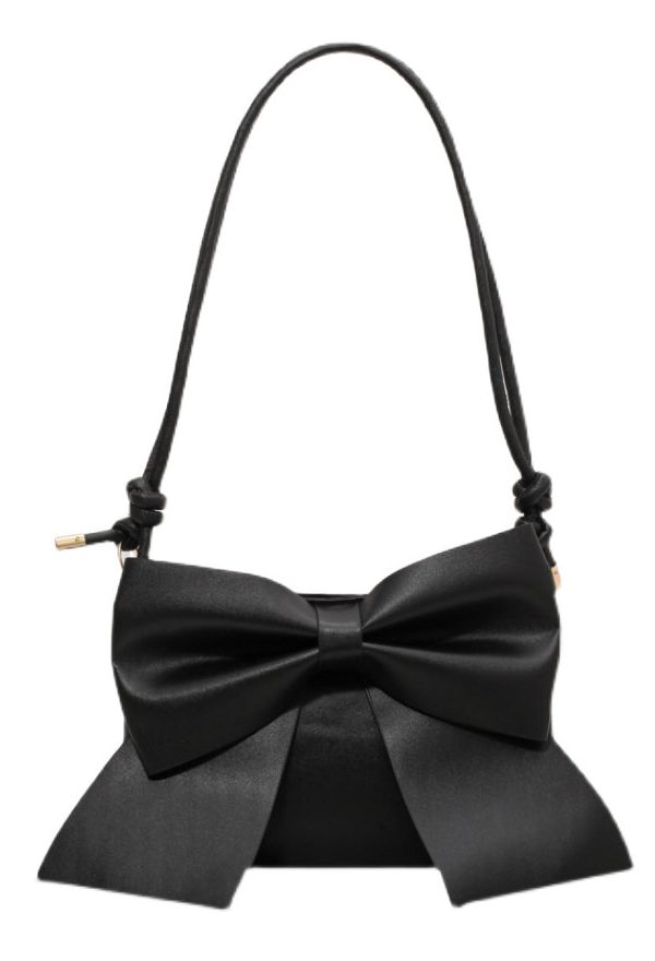 Original Design Brown Bow Faux Leather Messenger Bag