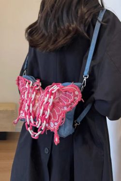 Original Design Butterfly Chain Linked Satchel Bag Handbag