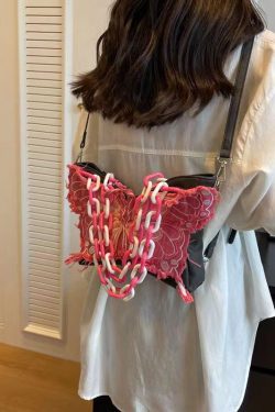 Original Design Butterfly Chain Linked Satchel Bag Handbag