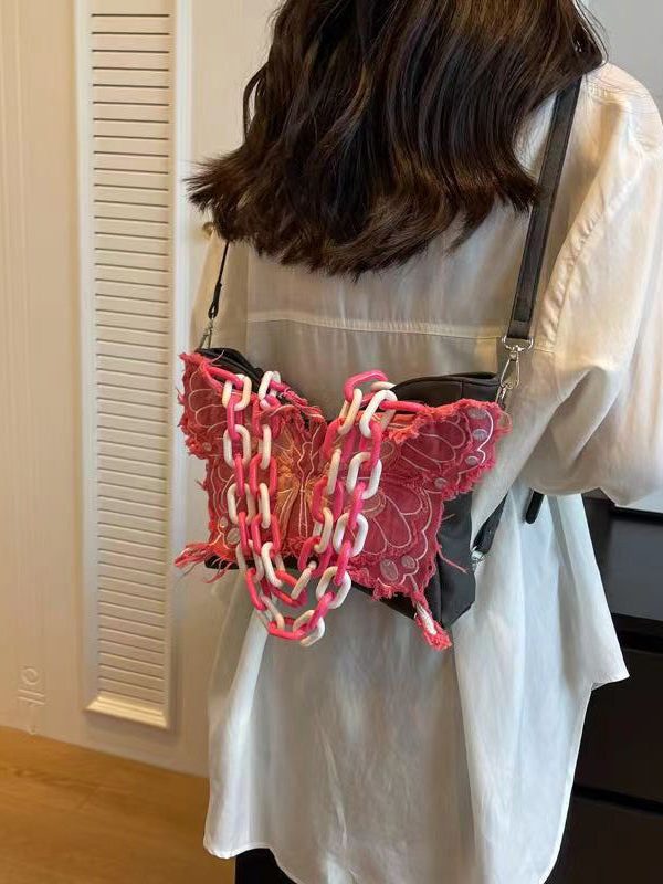 Original Design Butterfly Chain Linked Satchel Bag Handbag